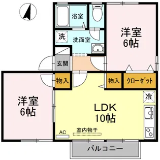 サニークレスト A【1階】の間取り