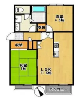 パレシオングリーンヒルズ【2階】の間取り