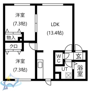 ネビオス伏見【2階】の間取り