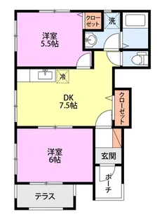 フローラルクーパー【1階】の間取り