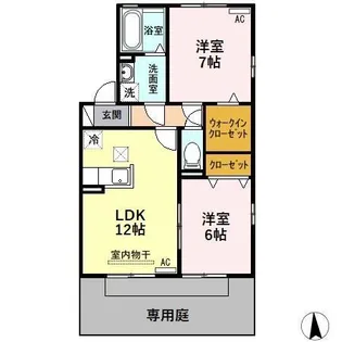 ウィルモア小野【1階】の間取り