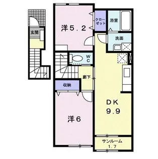 ハ-プシティ デュオ【2階】の間取り