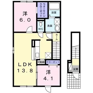 クレセント ムーン【2階】の間取り