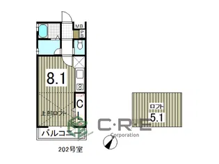 アイレガリア弁天【2階】の間取り