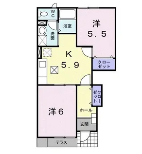 ノ-ヴァ グランB【1階】の間取り