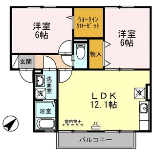 ウィルモア原口 B棟【1階】の間取り