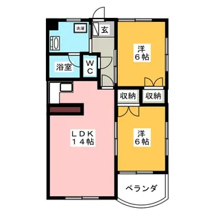 ウイングコート エリザベットB【1階】の間取り