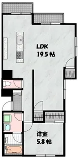 1LDKの間取り画像