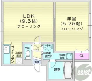 オカップN【3階】の間取り
