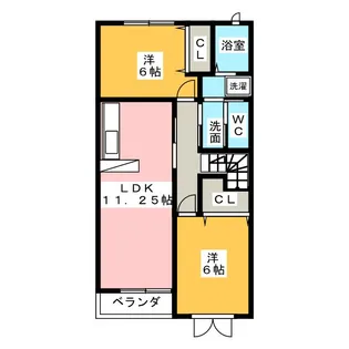 ナリッシュ・フロント【2階】の間取り