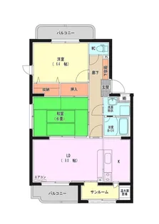 スカイコート入善【3階】の間取り