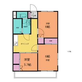 コテージ原【1階】の間取り