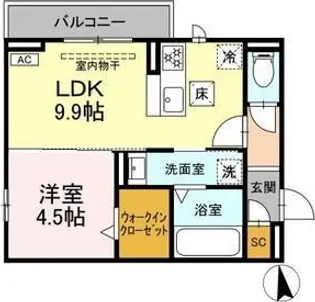 岐阜県岐阜市東鶉3【アパート】の間取り