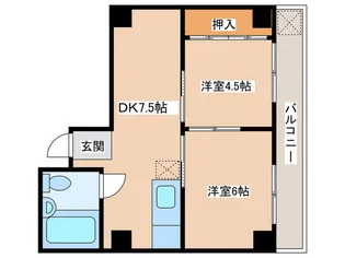 マナベハイツ 桜川【4階】の間取り