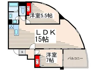クリスタルタワー【3階】の間取り