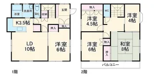 神奈川県厚木市南町【一戸建】の間取り