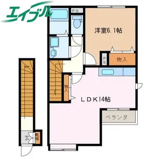 シャルマンハイツB【2階】の間取り