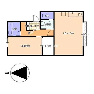 1LDKの間取り画像