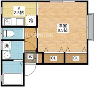 プヴォワール宝栄【1階】の間取り