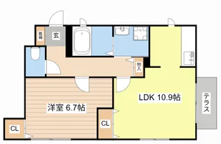 カルムブリーズ【1階】の間取り