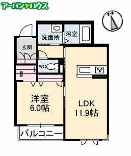 エストガーデン青江【1階】の間取り