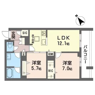 エムワイ椛【1階】の間取り