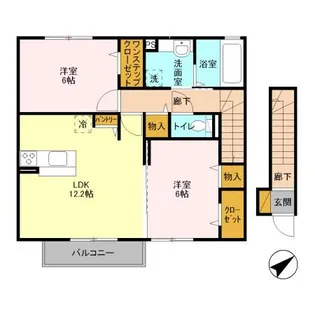 サンシャイン道野辺中央 B【2階】の間取り