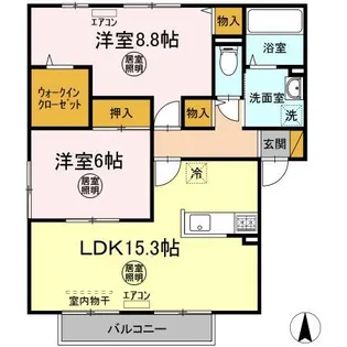 茨城県ひたちなか市大字中根【アパート】の間取り