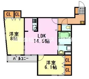 アルコバレーノシンメイ【5階】の間取り