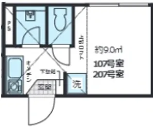 ガーデン平井【1階】の間取り
