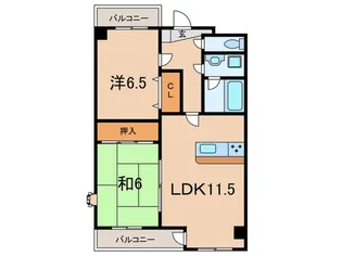 フレア武庫之荘【1階】の間取り