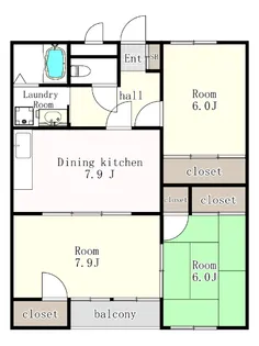 Club博多の森【2階】の間取り