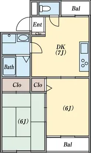 ロイヤルコート南別府A【1階】の間取り