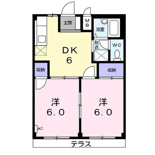 岐阜県大垣市島里2【アパート】の間取り
