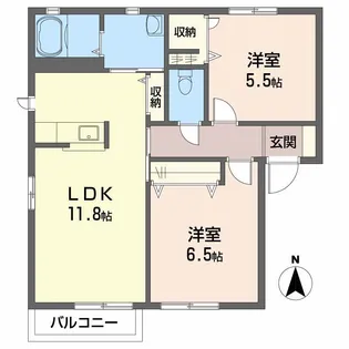シャーメゾン山内 A棟【1階】の間取り