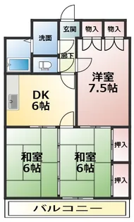 グランドールオオニシ【2階】の間取り