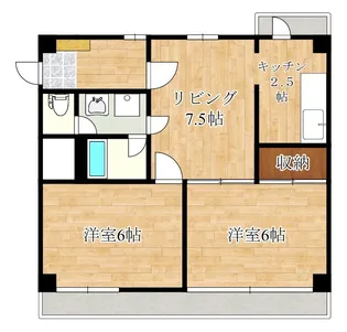 2LDKの間取り画像