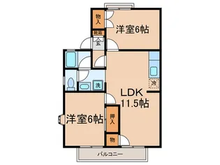 リヴレーヌアン【2階】の間取り