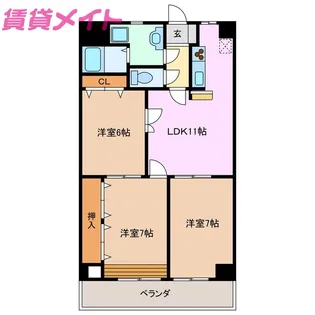 ルールマラン【3階】の間取り