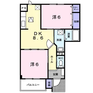 コ ポさくら B棟【1階】の間取り