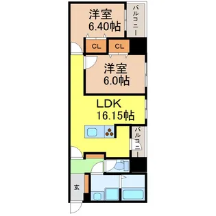 愛知県名古屋市中区三の丸1【マンション】の間取り