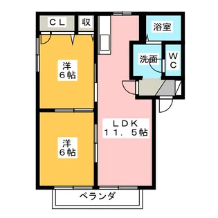 エーデルハイムC【2階】の間取り