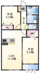 兵庫県神崎郡福崎町西田原【アパート】の間取り