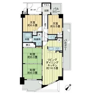 サーパス旗ヶ崎【6階】の間取り