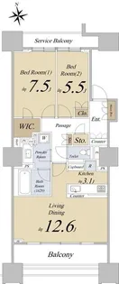 グランドヒルズ南青山【4階】の間取り