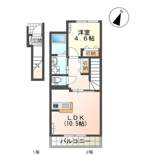 ネオスカイB【2階】の間取り