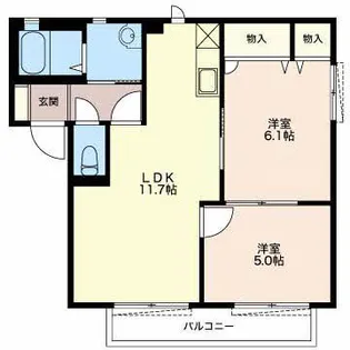 シャルム瀬名A【2階】の間取り