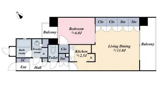 エリートレジデンス宮益坂【6階】の間取り