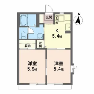 ボヌール・富A【1階】の間取り