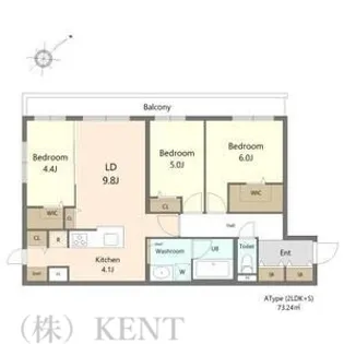 ガーデンクォーツ琴似【1階】の間取り